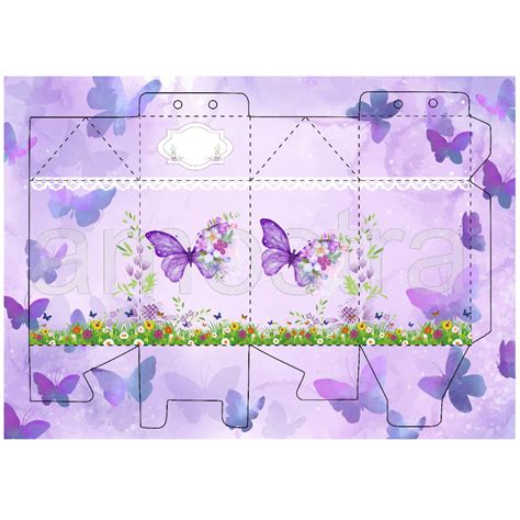 Caixa milk borboleta lilas para imprimir  6x